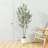 60" Faux Olive Tree in White Planter, Lifelike Fake Olive Plant for Indoor and Outdoor Decor-107834266