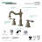 Kingston Brass Tudor Two-Handle 3-Hole Deck Mount Widespread Bathroom Faucet with Brass Pop-Up Drain-11174476