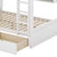 Lit double superposé au dessus d'un lit double avec 2 tiroirs, lit superposé en bois avec armoires de rangement et lumières DEL-1581220349