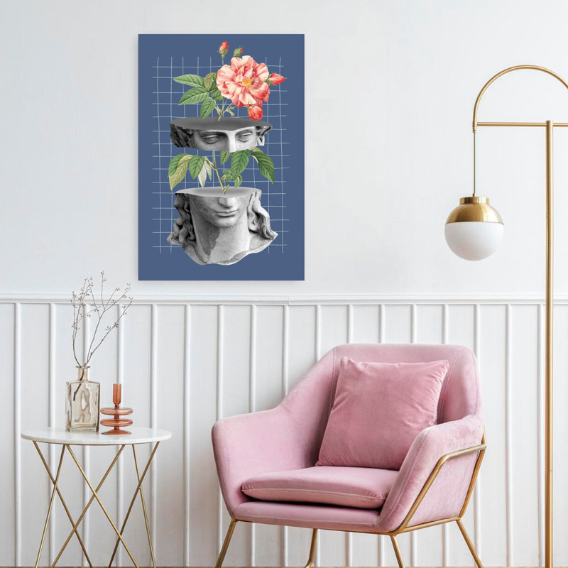 «Beauty In Things Broken Abstract Contemporary Rose Flower Landscape», art mural, H 24 po x l 16 po