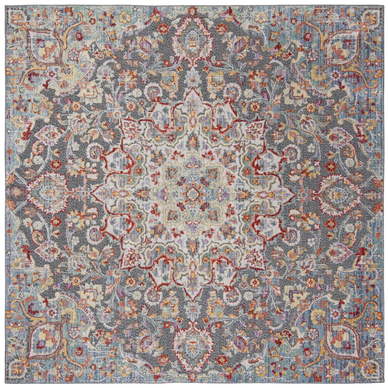 Younes Provance Performance Oriental Rug, Square 6'7"