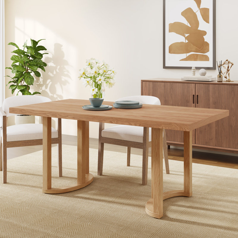 Table de salle à manger Harlan, H 30 po x L 69 po x l 35 po, Naturel