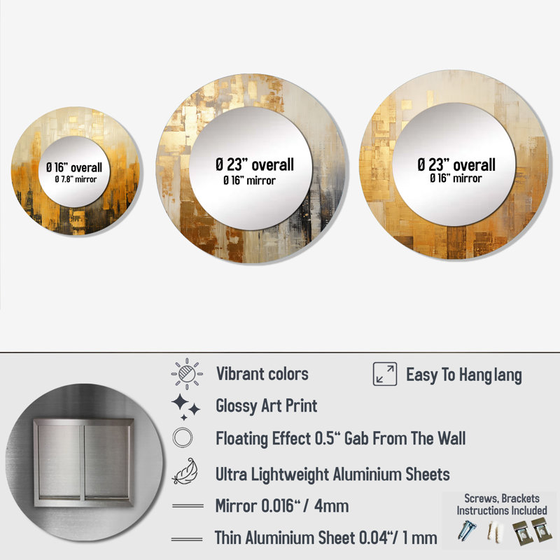 Tristani Metal Round Mirror