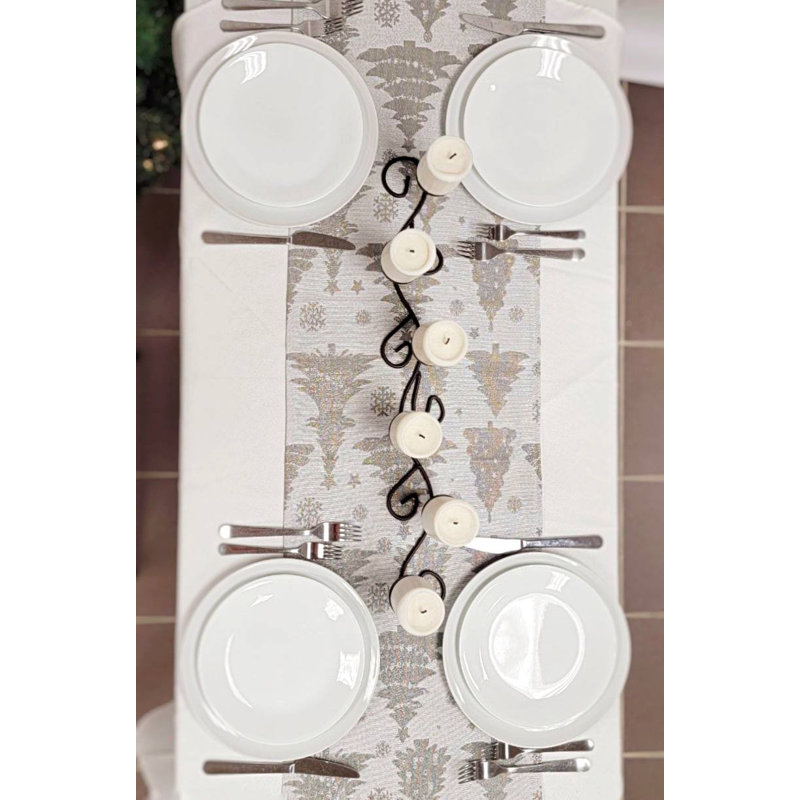 Chemin de table Silver Pine Trees F07M5-9A