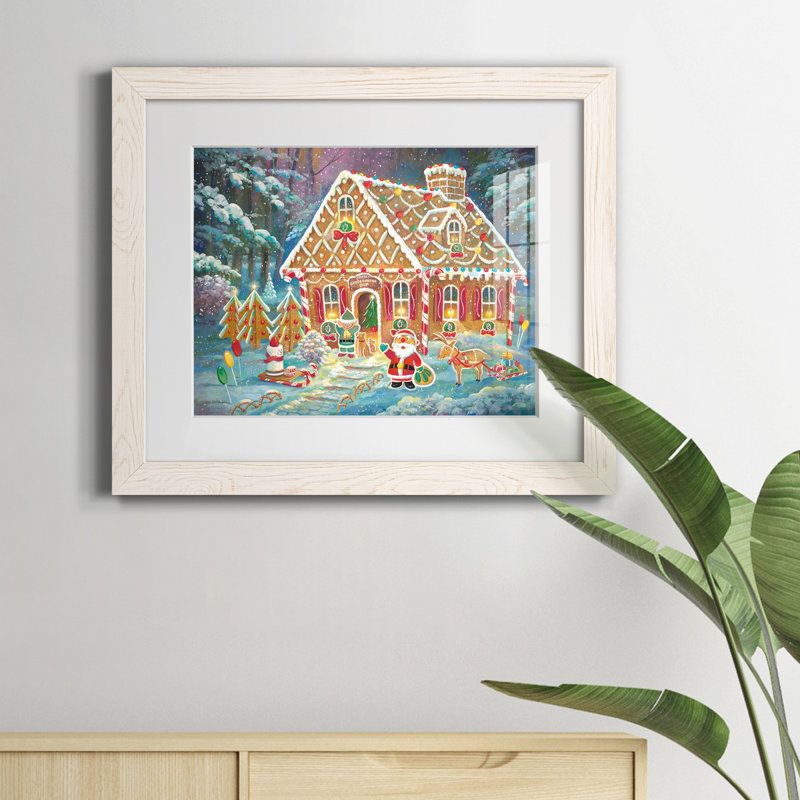 «Santa's Ginger Workshop» par J Paul, reproduction d'art sur papier encadrée, H 24 po x l 18 po x P 1,5 po