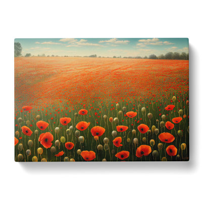 Iconic Poppy Field Flowers - Wrapped Canvas