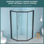 Porte de douche de coin en forme de losange l 42 po x H 76 po, noir mat 5/16 po (8 mm)