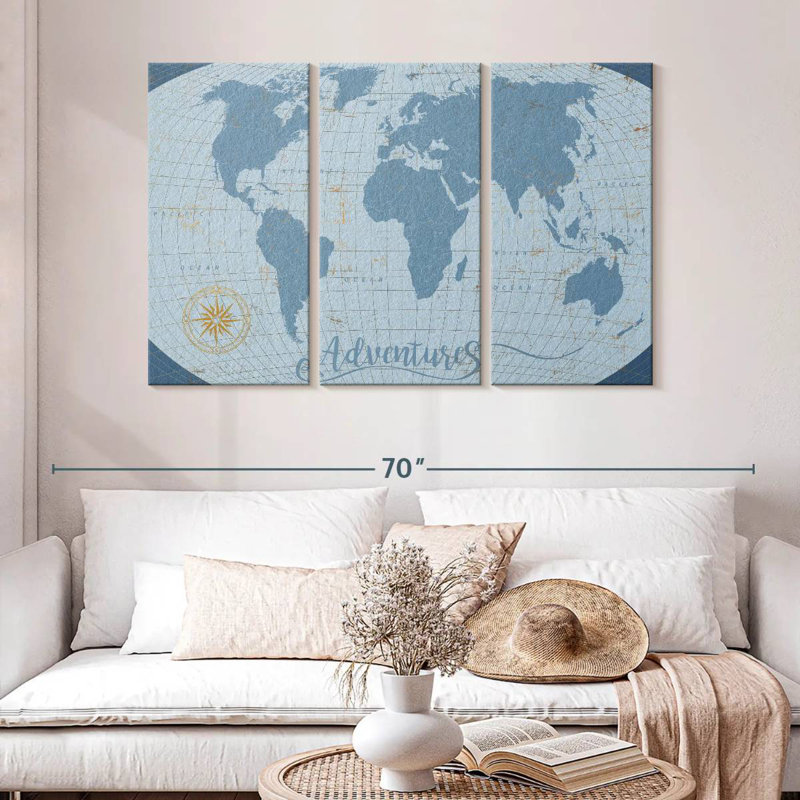 Senne Adventures World Map, 32" H x 50" W
