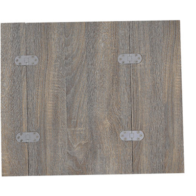 Weathered oak and chrome edge table