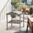 Square Double Layer Glass Tabletop Gray Gradient Rattan Side Table