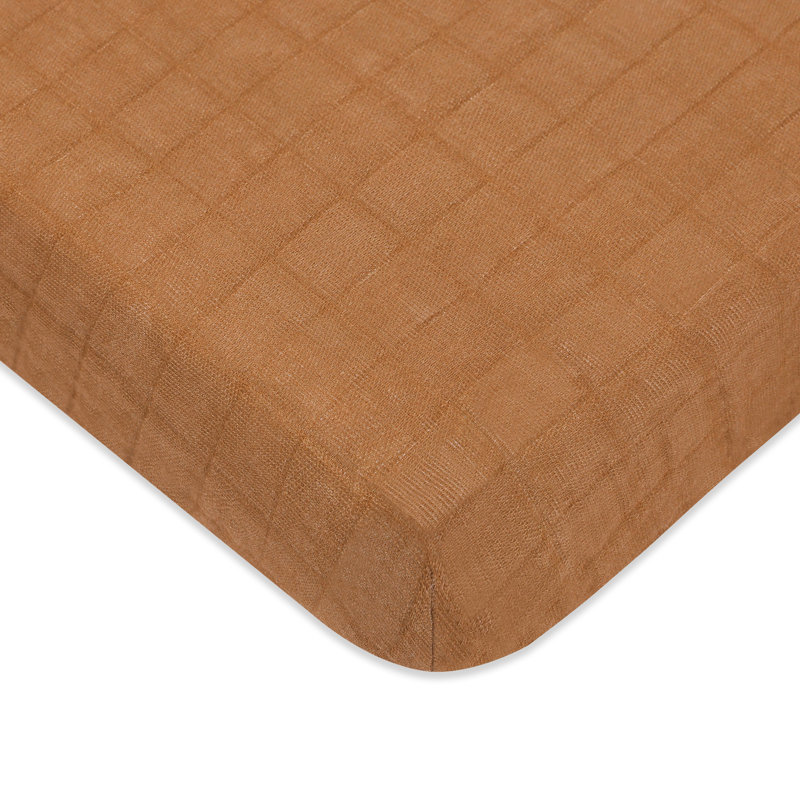 Burnt Sienna Muslin Mini Crib Sheet