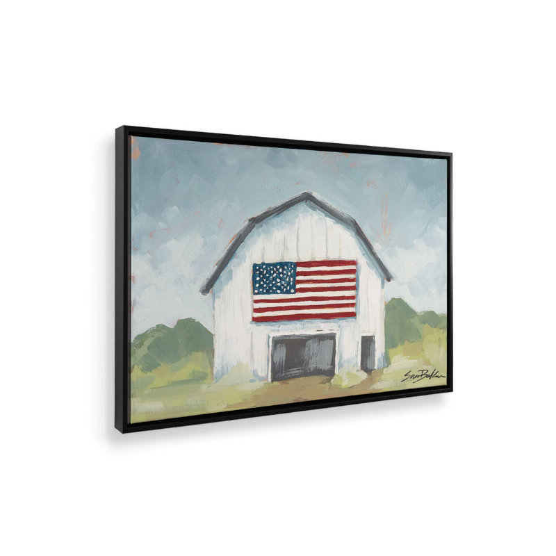 «Patriotic Pride» par Sara Baker, reproduction d'art, L 48 x H 36, Noir, Toile avec cadre
