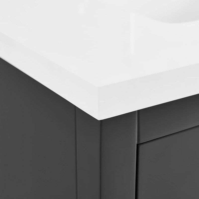 Iconic 30" Freestanding Standard Single Bathroom Vanity with Top, Black, Gold