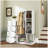 Wardrobe With Hanging Rack & Shelves, 4 Drawers Wardrobe With Storage Shelves For Bedroom, Wardrobe Closet Organizer For Hanging Clothing With Drawers And Shelves, White