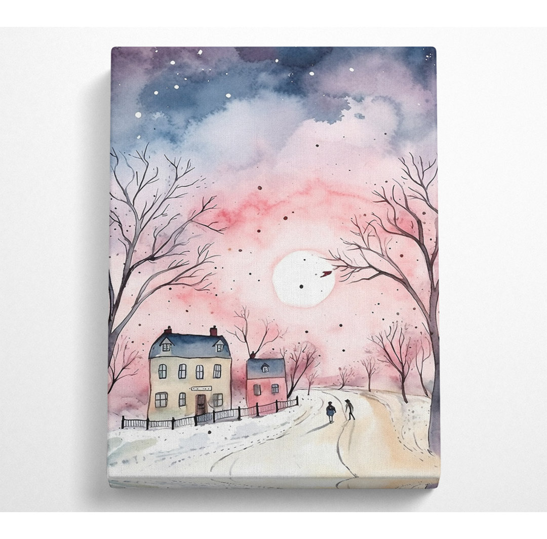 Winter-Aquarell-Magie - Kunstdrucke auf Leinwand - Wrapped Canvas