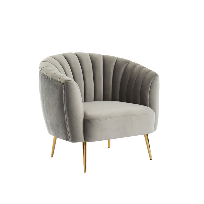 Fauteuil en polyester 35,25 po Parrish, Mélange de polyester gris