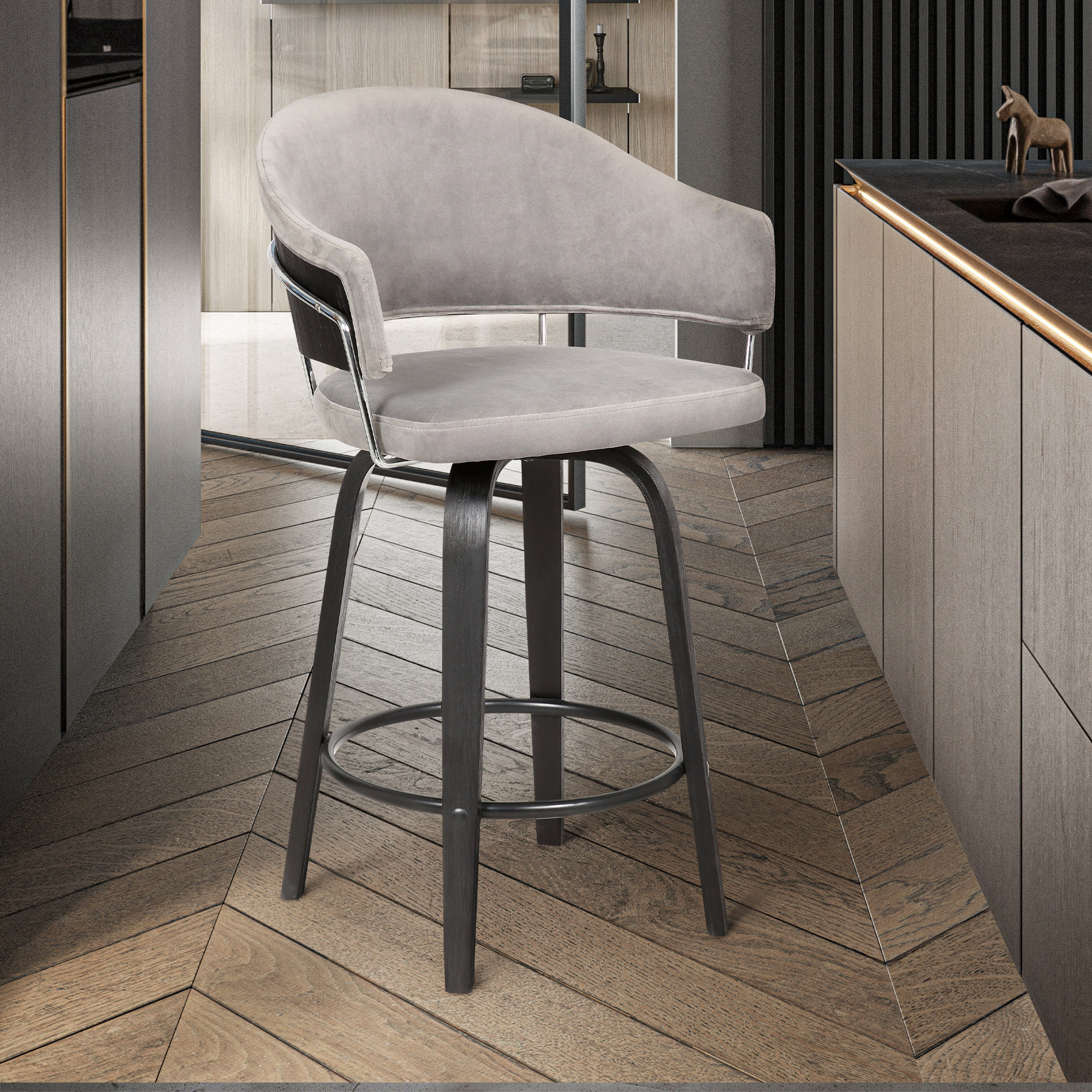 Mercury Row® Gretchen Swivel Counter or Bar Height Bar Stool with Arms