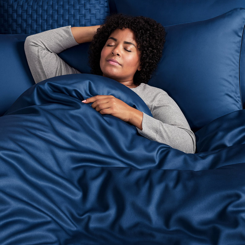 BedVoyage Duvet Cover 3pc Set - 100% Viscose from Bamboo - Cooling & Lightweight, King Duvet Cover + 2 Standard Shams, Indigo