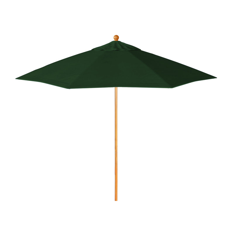 Parasol en bois de teck 9 pi, 103" H x 101" W x 101" D, Vert forêt / vert