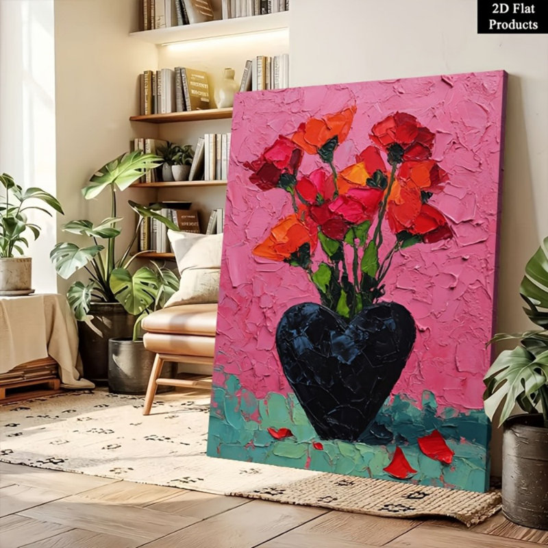 Art mural floral Topbout Impasto, 18 * 12 pouces (45 * 30 * 2cm)