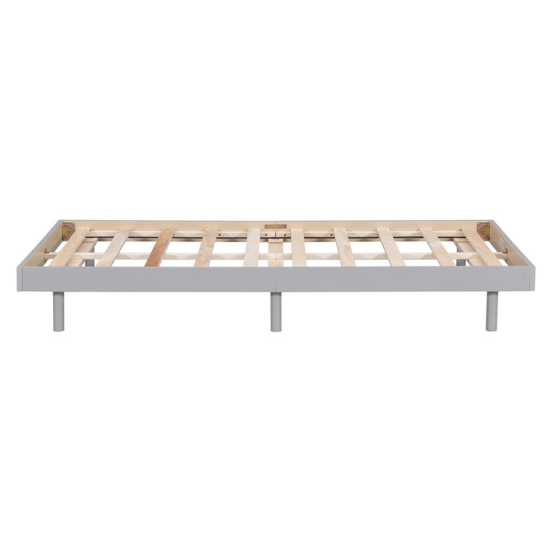 Structure de lit plateforme moderne et flottante grise - aucun sommier nécessaire