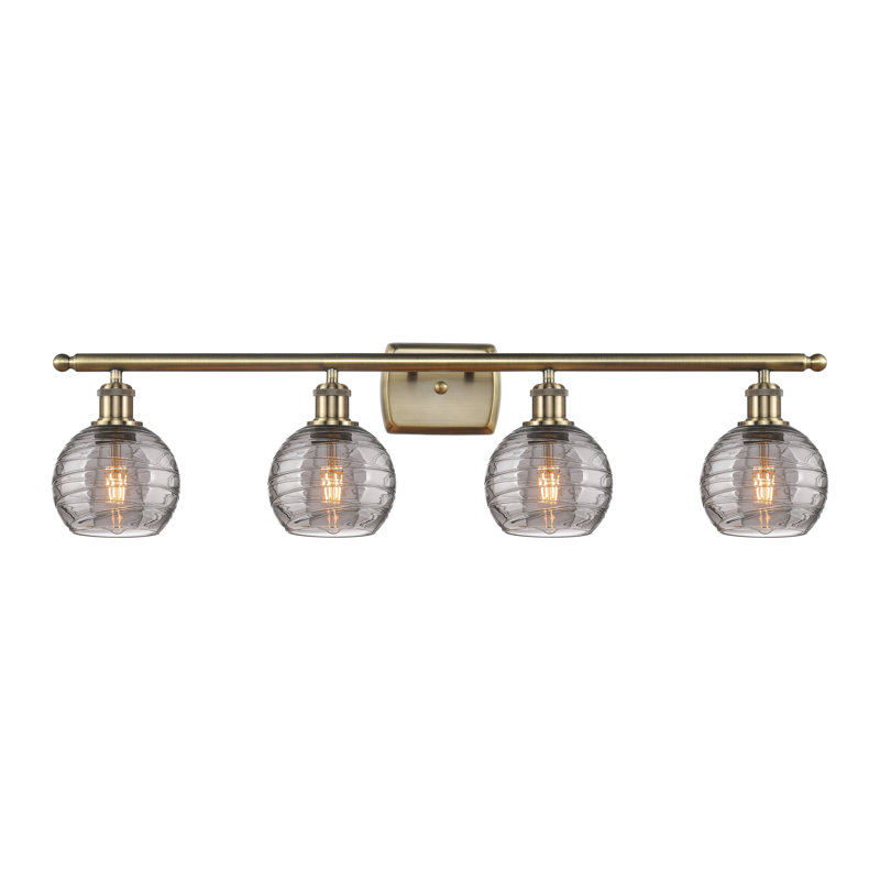 4 - Light Dimmable Vanity Light, Antique Brass