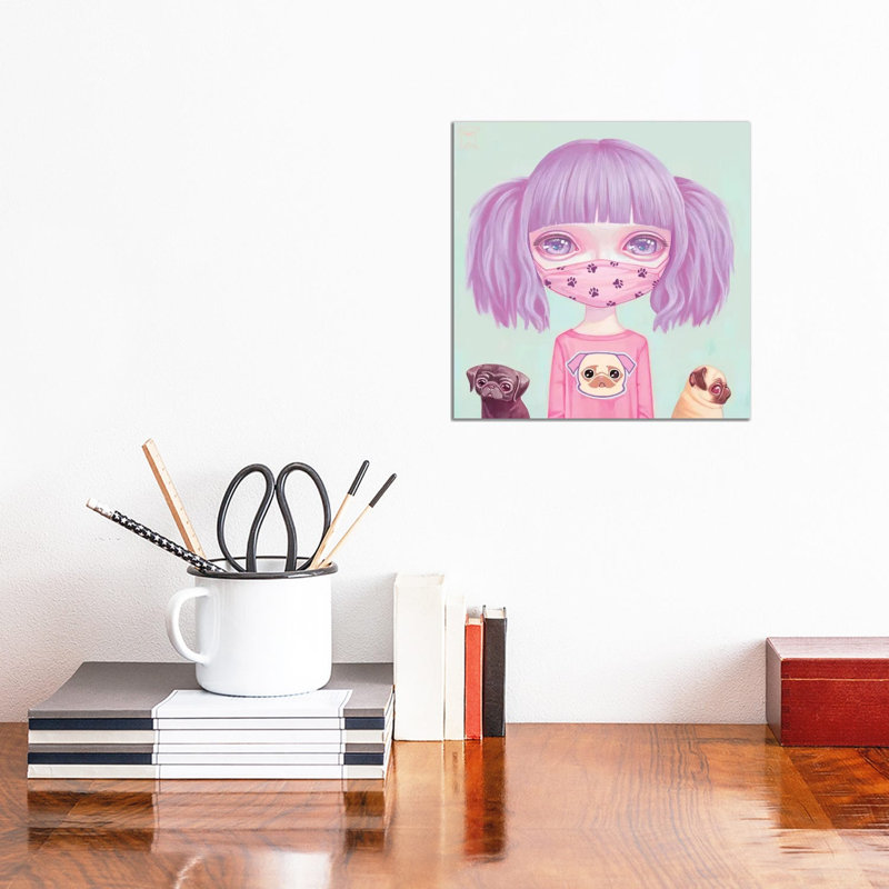 Pug Life by Melanie Schultz - Wrapped Canvas Gallery-Wrapped Canvas Giclée, 30.48 cm H x 30.48 cm W