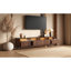 Meuble télé à DEL et centres de divertissement, 78 pouces noyer MDF Modern Home
