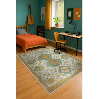 Tapis beige tissé traditionnel Mosso