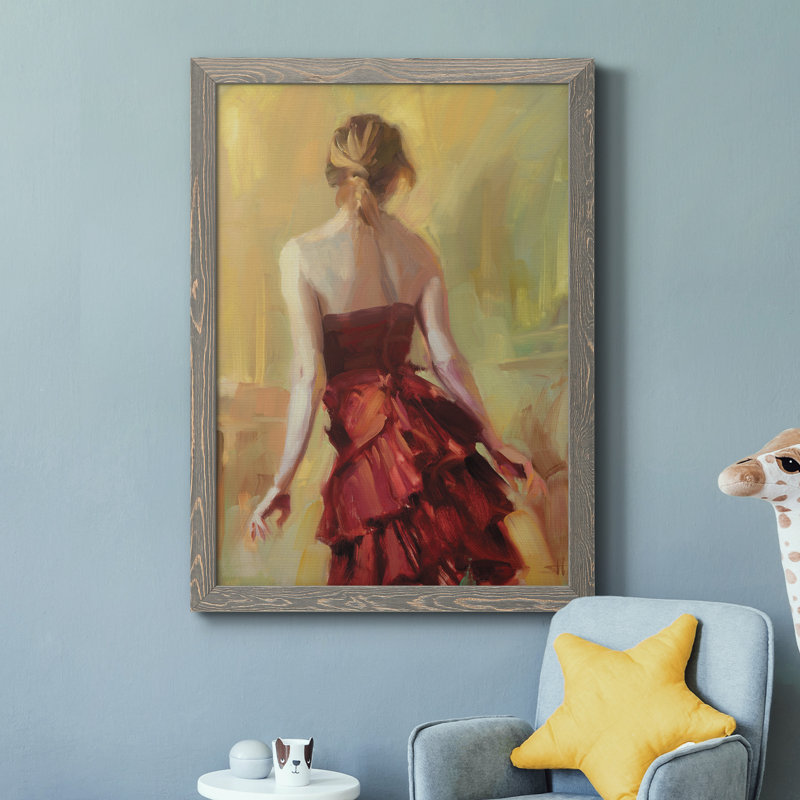Copper Reflection - Peinture sur toile encadrée, Encadré gris, H 44 po x l 31 po x P 1 po