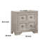 Table de chevet avec 2 tiroirs Diaz, devant design Sunburst, bois gris clair