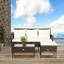 3 PCS Patio Conversation Set Outdoor PE Rattan Garden Furniture Set