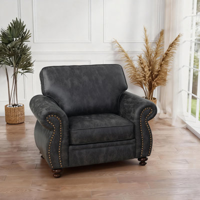 Fauteuil l 42 po avec pieds en bois massif