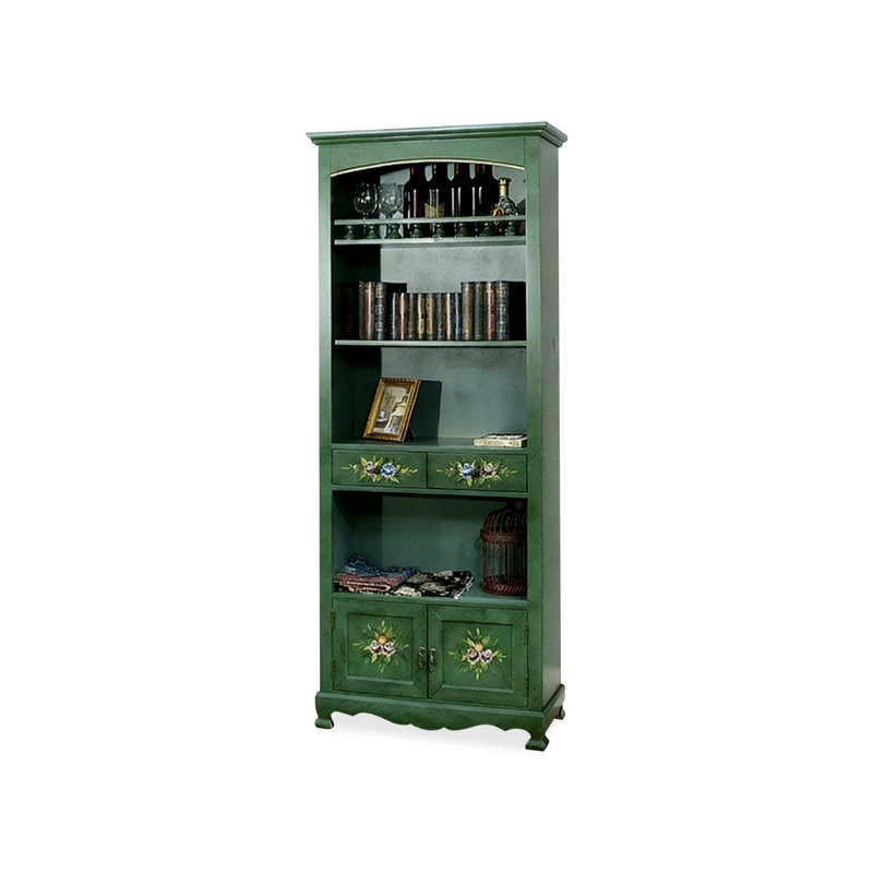Vaisselier en bois massif vert moderne, Vert