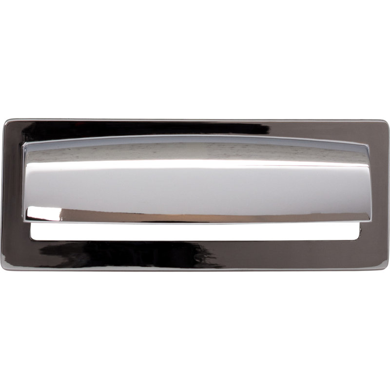 Hollin Cup/Bin pull, Polished Chrome, 3 3/4" Center to Center