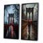 «Red Gray New York Brooklyn Bridge», 2 pièces sur toile-43176654-43176650