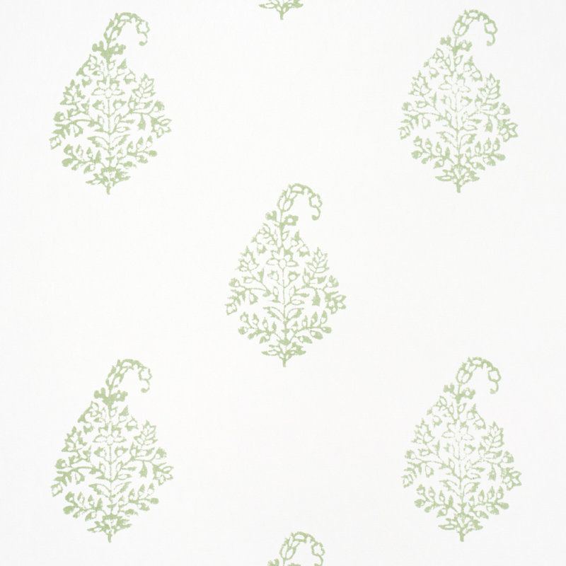 Papier peint motif cachemire Kerala II, Vert