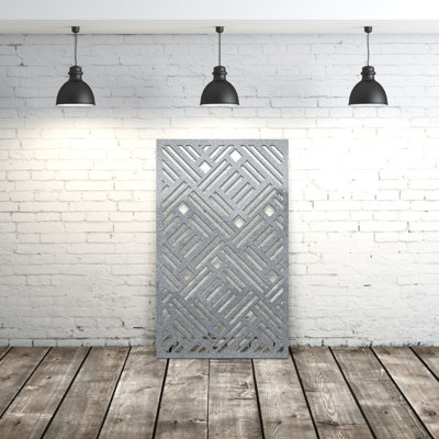 Panneau d'intimité moderne en aluminium découpé au laser de style moderne - art mural en métal thermolaqué pour l'extérieur, cloison de clôture décorative