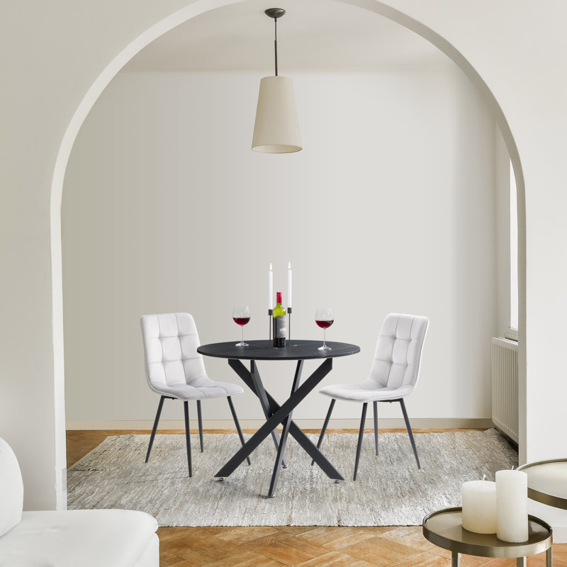 Chaise d'appoint en velours capitonné Steller, Gris clair