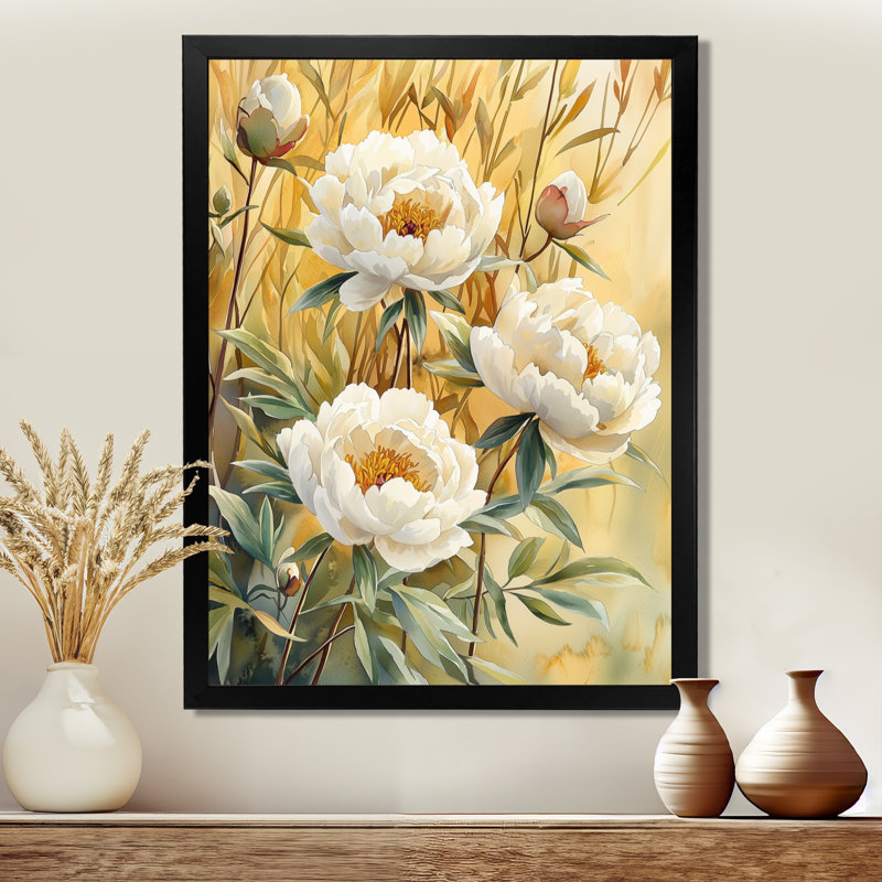 Haughton - Art mural sur toile à motif floral, H 32 po x l 24 po, Noir, noir, noir, noir
