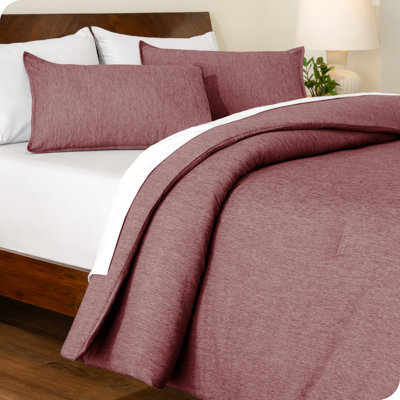Bare Home Heathered Comforter Set - Ultra-Soft - Goose Down Alternative - All Season Warmth