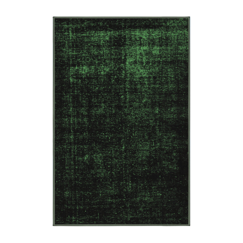 Tapis abstraits lavables à la machine vert émeraude Abstract, Rectangle 7 pi x 10 pi