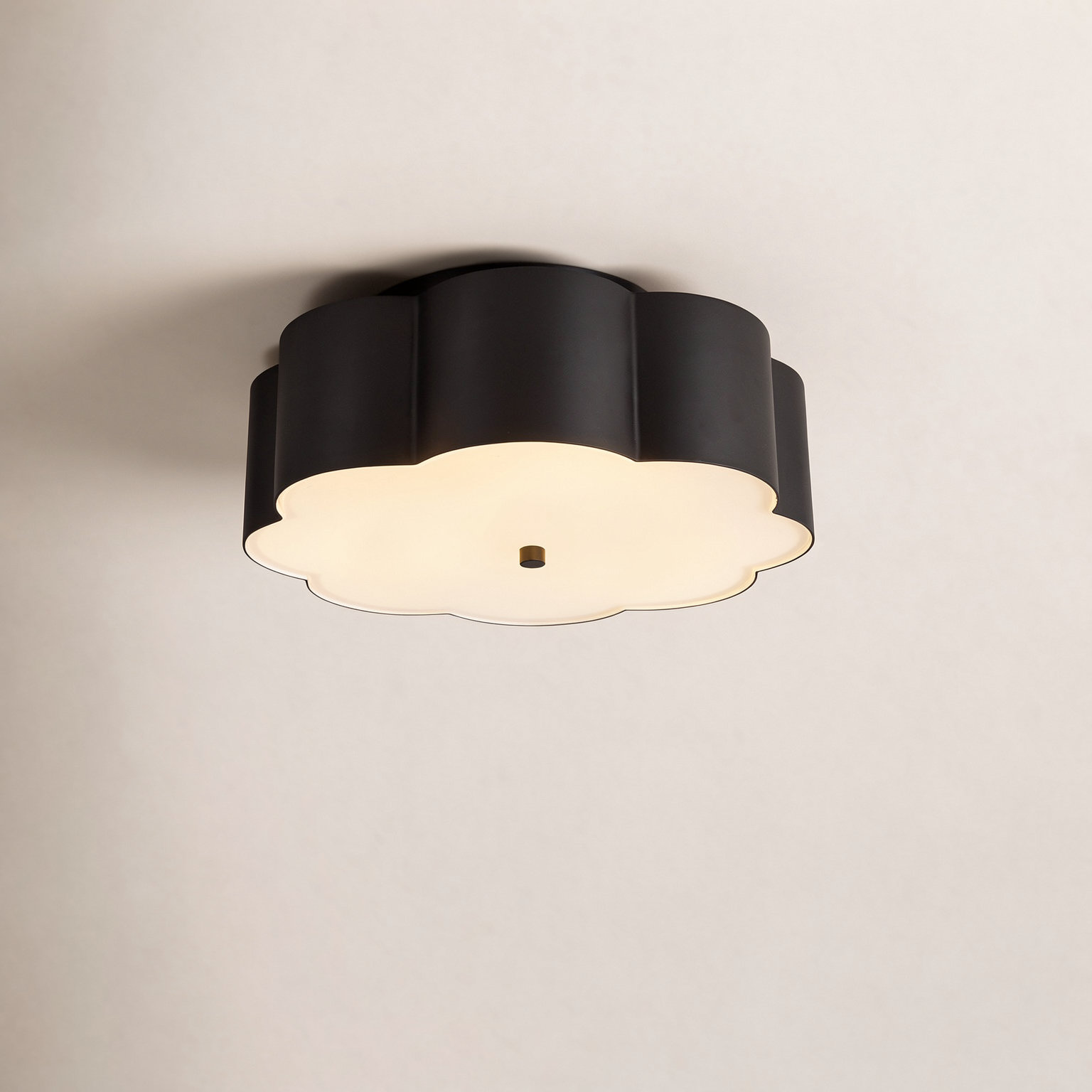 Embry 3-Light Flush Mount, Black, White/Black