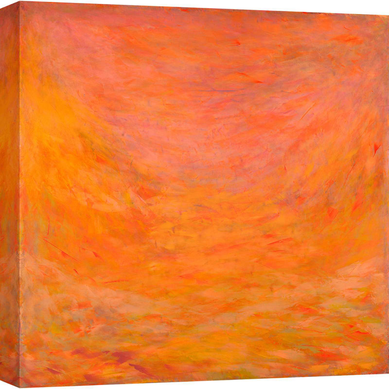 Abstract Orange Auroras by Italo Corrado - Wrapped Canvas Print, 50cm H x 50cm W