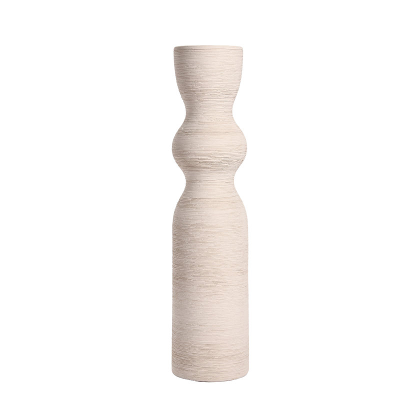 Vase en céramique texturé moderne Wabi-Sabi, Blanc