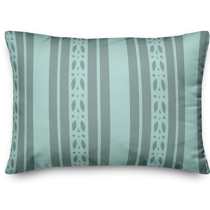 Coussin lombaire Folk Stripes, Bleu / gris