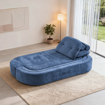 Modern Floor Sofa With 2 Pillows,Convertible Corduroy Fabric Foam-Filled Sleeper Sofa Bed, No Assembly Required,Convertible Sofa Cushion Unfolds Into Quilt,Folding Mattress For Living Room,Playroom