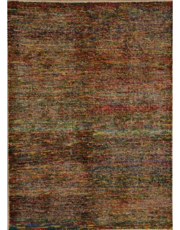 Dexia Cotton Abstract Area Rug in Red/Green