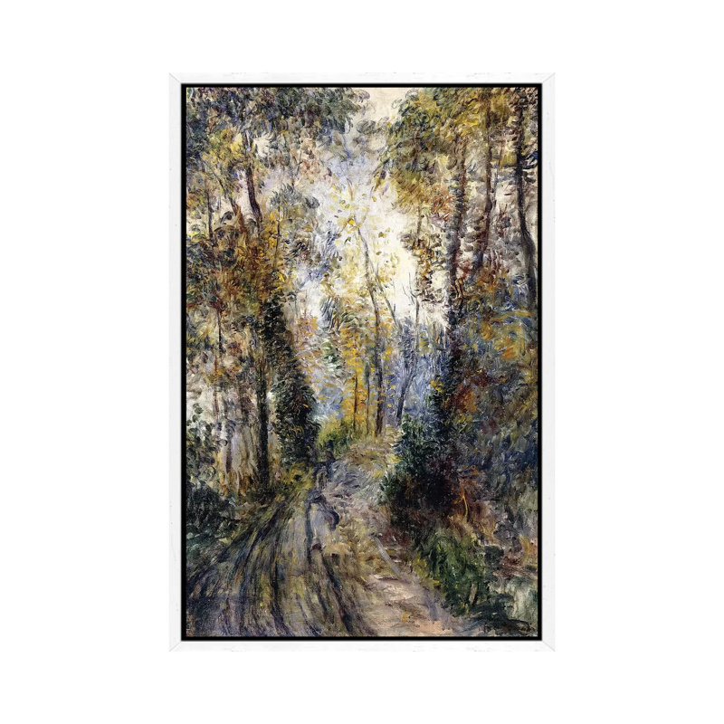 The Forest Path, 1871 by Pierre-Auguste Renoir - Painting on Canvas, 66.04cm H x 45.72cm W x 3.81cm D, White Framed