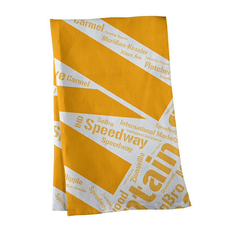 Cotton Tea Towel Kitchen Towel, Indianapolis, Orange